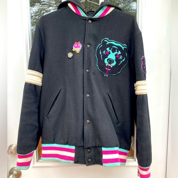 Mishka Other - MISHKA Varsity Hooded Jacket Death Adders Medium